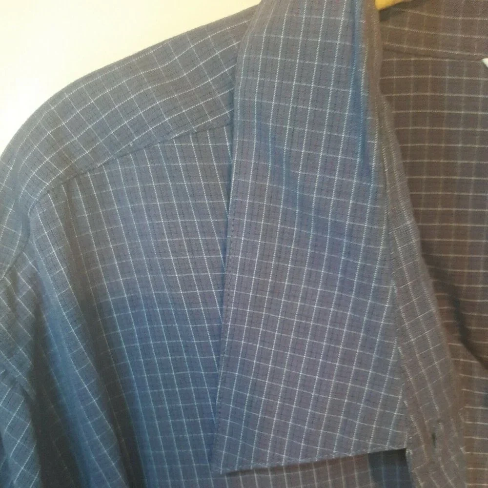 3X CJ Banks Women's Blue Plaid Long Sleeve Top Shirt Blouse